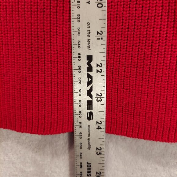 Liz Claiborne Womens L Sweater Bold Red Wool Blend Turtle Neck Office career - Picture 9 of 15